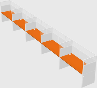 Shared rectangular cubicle