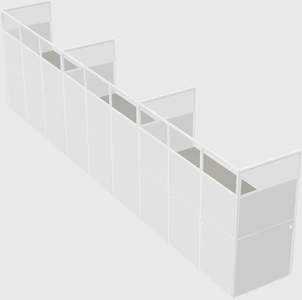 Shared rectangular cubicle