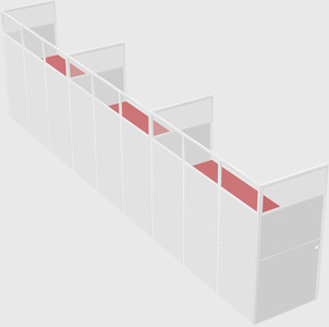 Shared rectangular cubicle