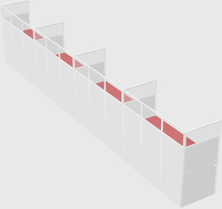 Shared rectangular cubicle