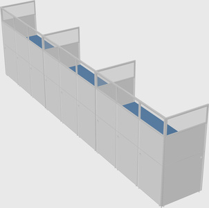 Shared rectangular cubicle