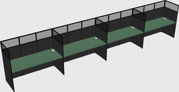Shared rectangular cubicle