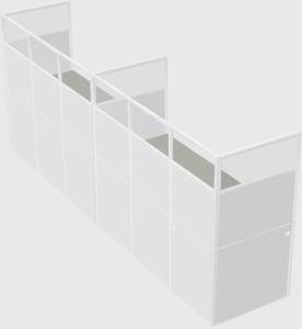 Shared rectangular cubicle