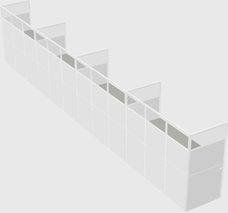 Shared rectangular cubicle