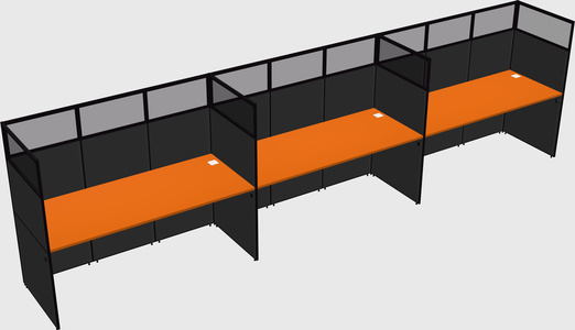 Shared rectangular cubicle