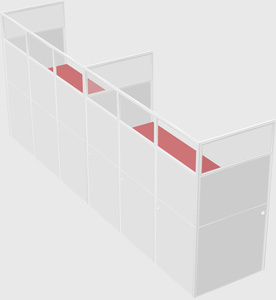 Shared rectangular cubicle