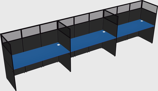 Shared rectangular cubicle