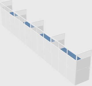 Shared rectangular cubicle