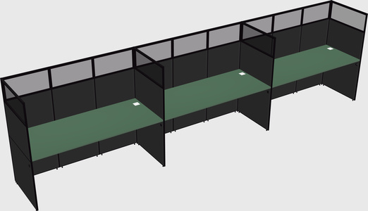 Shared rectangular cubicle