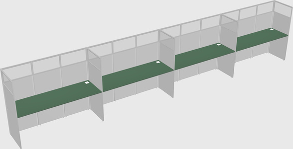 Shared rectangular cubicle