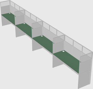 Shared rectangular cubicle