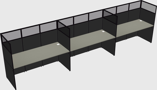 Shared rectangular cubicle