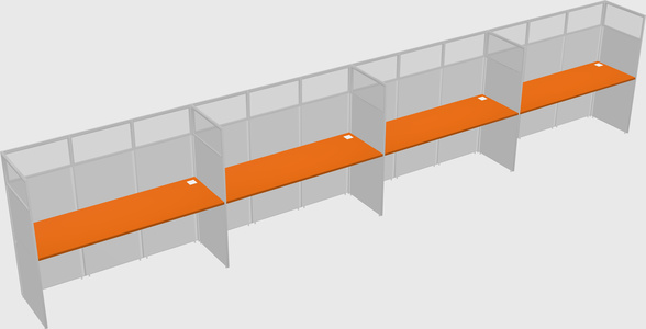 Shared rectangular cubicle