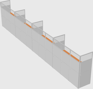 Shared rectangular cubicle
