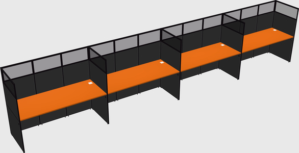 Shared rectangular cubicle