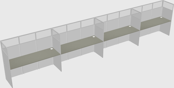 Shared rectangular cubicle