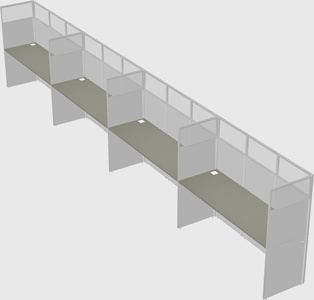 Shared rectangular cubicle