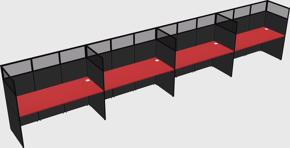 Shared rectangular cubicle