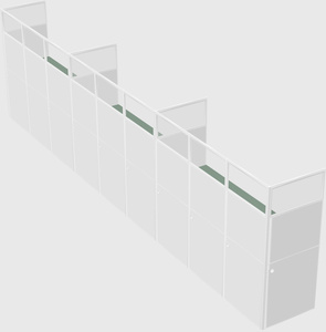 Shared rectangular cubicle