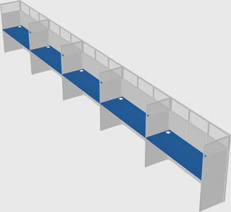Shared rectangular cubicle