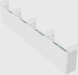 Shared rectangular cubicle