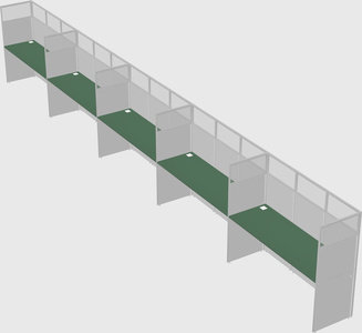 Shared rectangular cubicle