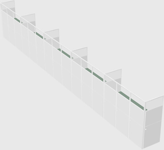 Shared rectangular cubicle