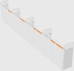 Shared rectangular cubicle