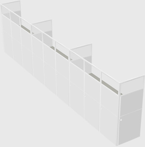 Shared rectangular cubicle