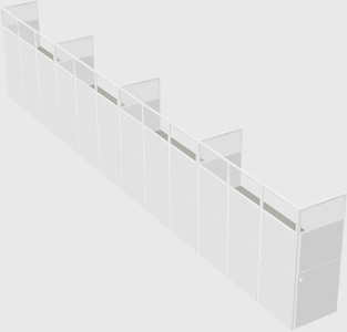 Shared rectangular cubicle