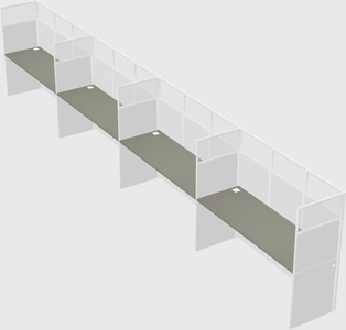 Shared rectangular cubicle