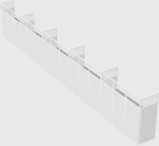 Shared rectangular cubicle