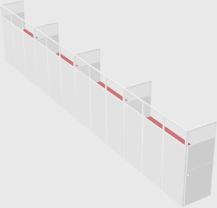 Shared rectangular cubicle