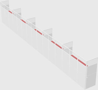 Shared rectangular cubicle