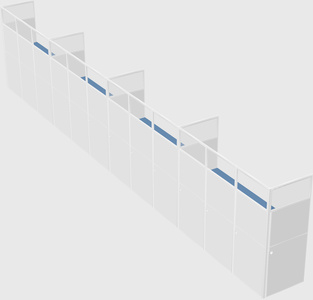 Shared rectangular cubicle