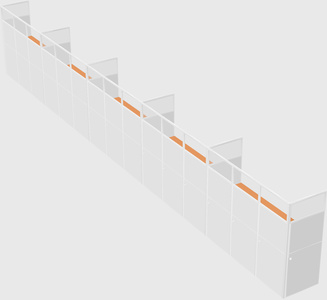 Shared rectangular cubicle