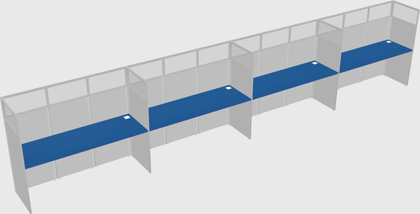 Shared rectangular cubicle