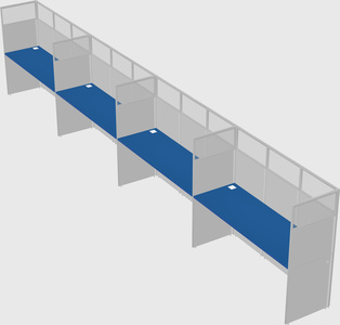 Shared rectangular cubicle