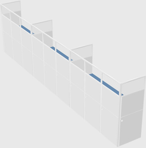 Shared rectangular cubicle