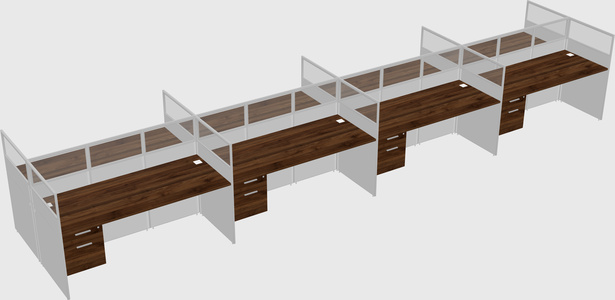 Shared rectangular cubicle