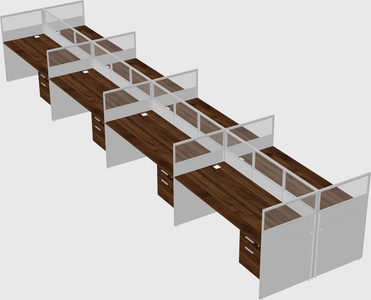 Shared rectangular cubicle