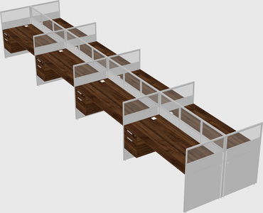 Shared rectangular cubicle