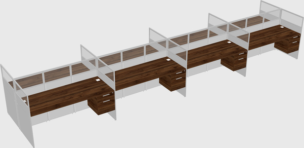 Shared rectangular cubicle