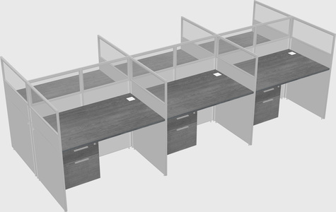Shared rectangular cubicle