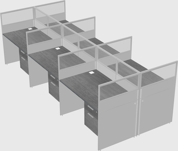 Shared rectangular cubicle