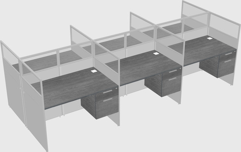 Shared rectangular cubicle