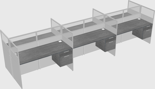 Shared rectangular cubicle