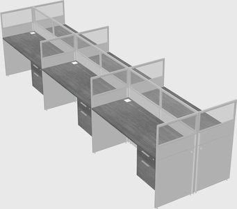 Shared rectangular cubicle