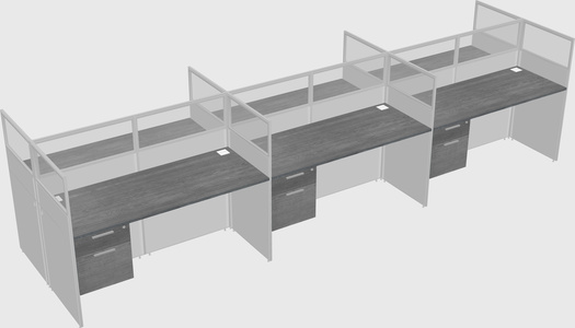 Shared rectangular cubicle
