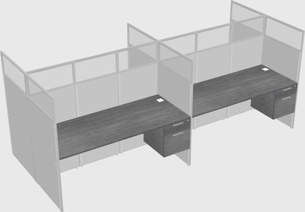 Shared rectangular cubicle